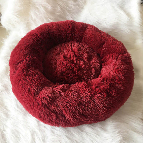 Hlopaw Dog Beds for Small Dogs – Round Plush Pet Nest Mat, Calming Donut Puppy & Cat Bed
