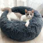 Hlopaw Dog Beds for Small Dogs – Round Plush Pet Nest Mat, Calming Donut Puppy & Cat Bed