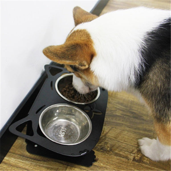Hlopaw Anti-Falling Cat Dog Feeding Water Bowl – Non-Slip, Tilted Pet Bowl for Easy Eating & Drinking