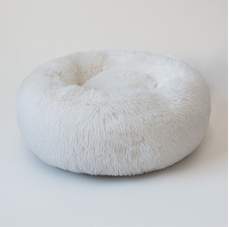 Hlopaw Dog Beds for Small Dogs – Round Plush Pet Nest Mat, Calming Donut Puppy & Cat Bed