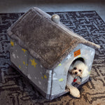 Hlopaw Foldable Dog & Cat Bed – Warm Winter Pet House with Removable Plush Nest and Non-Slip Bottom
