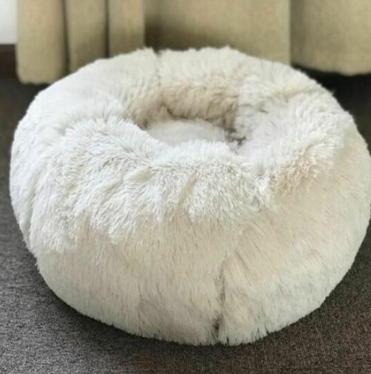 Hlopaw Dog Beds for Small Dogs – Round Plush Pet Nest Mat, Calming Donut Puppy & Cat Bed