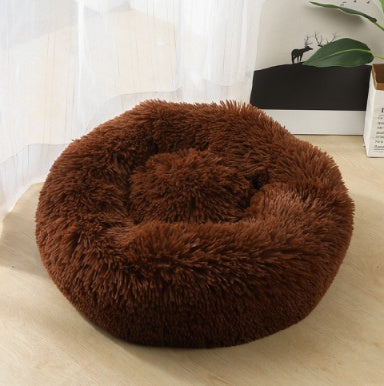 Hlopaw Dog Beds for Small Dogs – Round Plush Pet Nest Mat, Calming Donut Puppy & Cat Bed